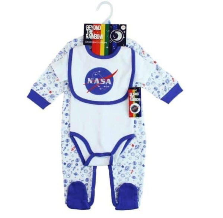 Picture of NS11399- 3 PIECES COTTON NASA SET - BIB + 2 GROWS/ONESIE